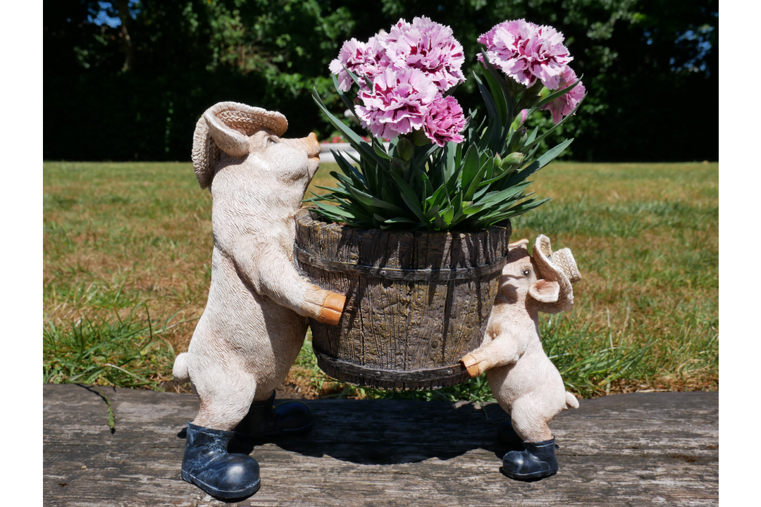 2 Pigs Planter resin decorative garden décor