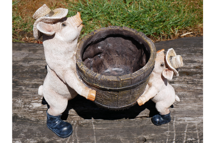 2 Pigs Planter resin decorative garden décor