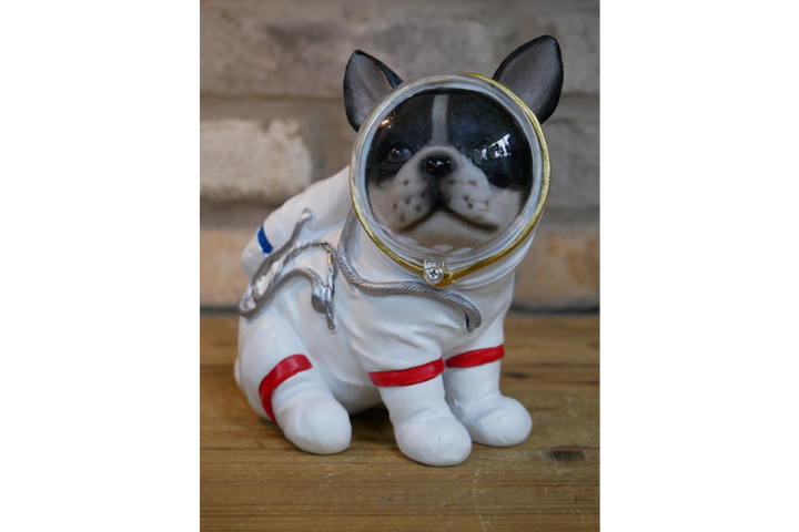 Space Dog Decorative Figurine – Unique Dog Ornament for Home, Shelf or Garden Décor