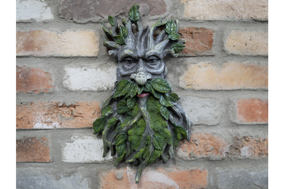 Tree Man & Woman  Wall Decoration – Rustic Outdoor Garden Wall Art | Tree Spirit Face Wall Plaque | Indoor & Outdoor Decorative Hanging Ornament