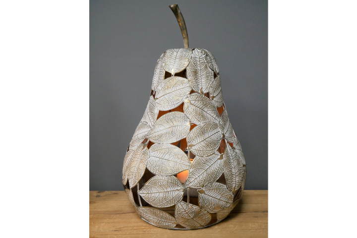 Pear & Apple Candle/tea light Holder fruit metal Ornament kitchen dinning Home Decor