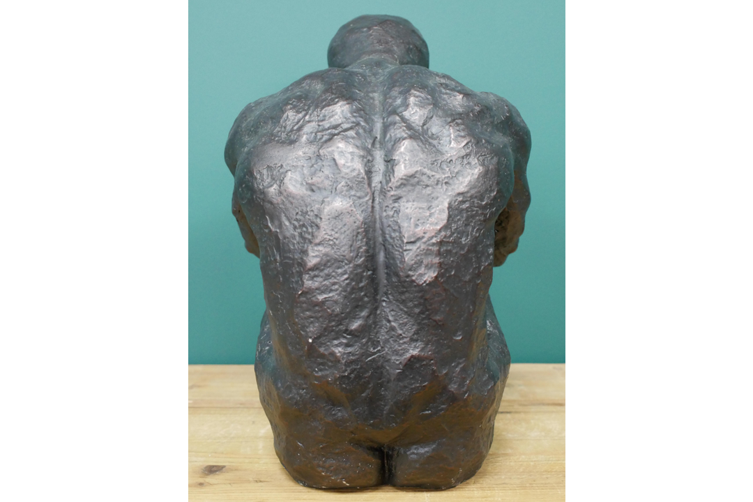 Sitting Man and Woman Statues Matte Black Abstract Couple Home Décor