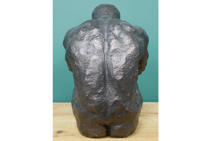 Sitting Man and Woman Statues Matte Black Abstract Couple Home Décor