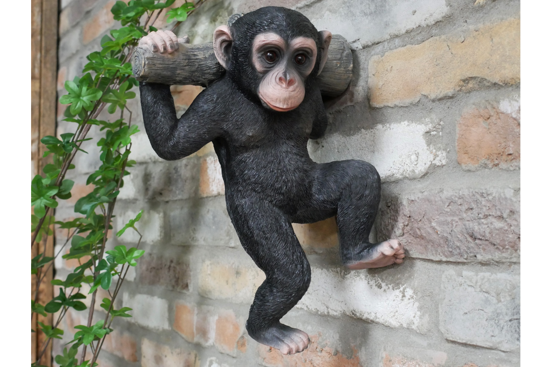 Monkey hanging on a branch Decorative Ornament Jungle Garden décor made of resin