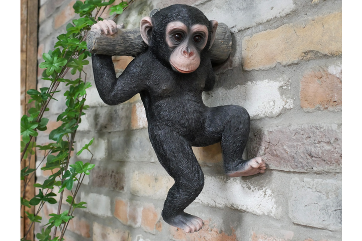 Monkey hanging on a branch Decorative Ornament Jungle Garden décor made of resin
