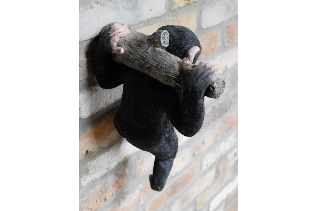 Monkey hanging on a branch Decorative Ornament Jungle Garden décor made of resin