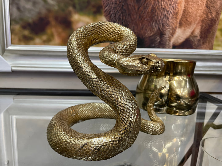 Brushed Gold Snake Ornament