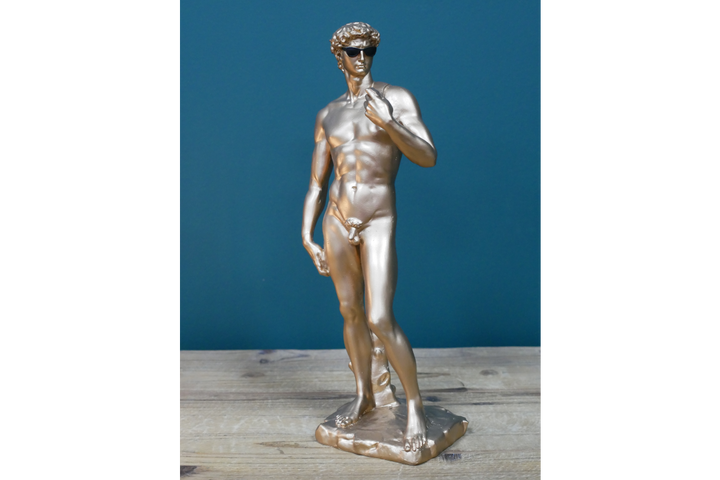 Gold Handstand naked Man Sculpture Figurine Vintage standing Ornament statement