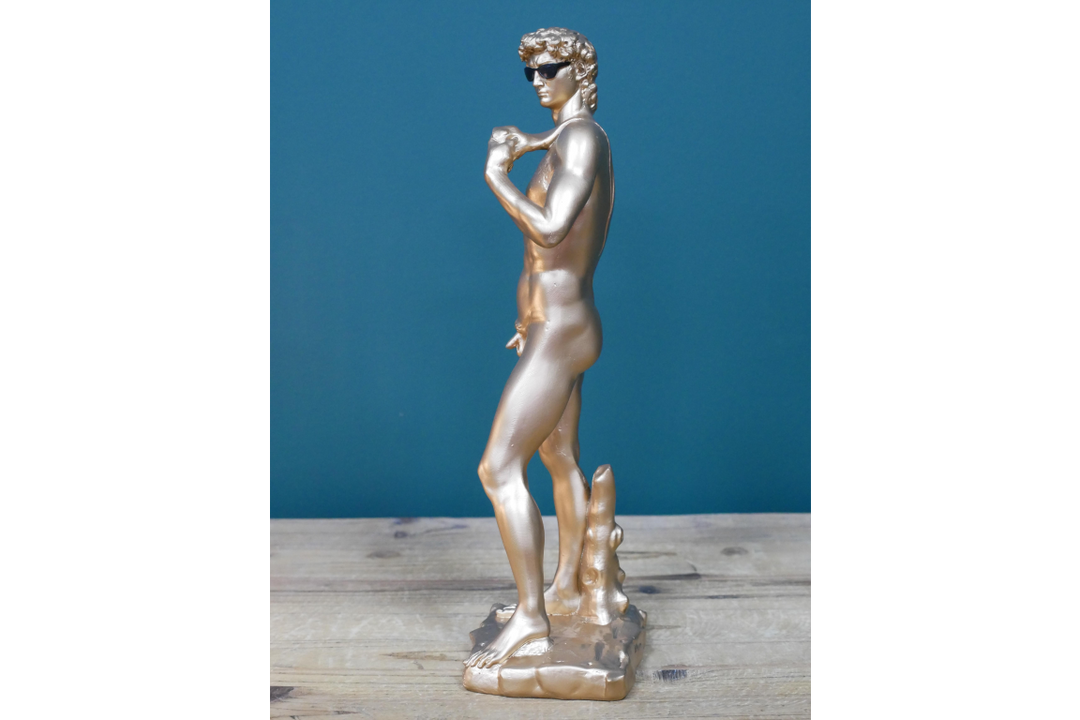 Gold Handstand naked Man Sculpture Figurine Vintage standing Ornament statement