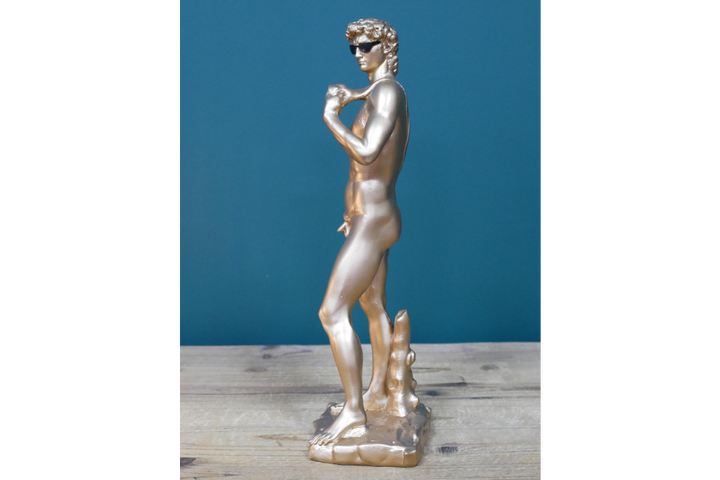 Gold Handstand naked Man Sculpture Figurine Vintage standing Ornament statement