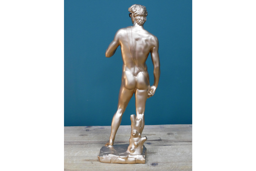Gold Handstand naked Man Sculpture Figurine Vintage standing Ornament statement