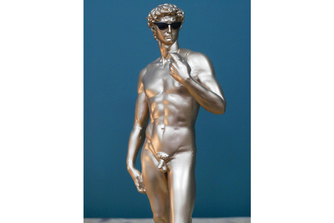 Gold Handstand naked Man Sculpture Figurine Vintage standing Ornament statement