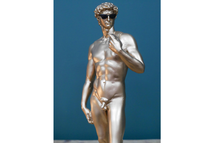Gold Handstand naked Man Sculpture Figurine Vintage standing Ornament statement