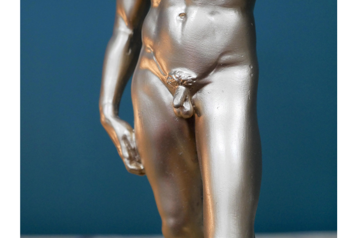 Gold Handstand naked Man Sculpture Figurine Vintage standing Ornament statement