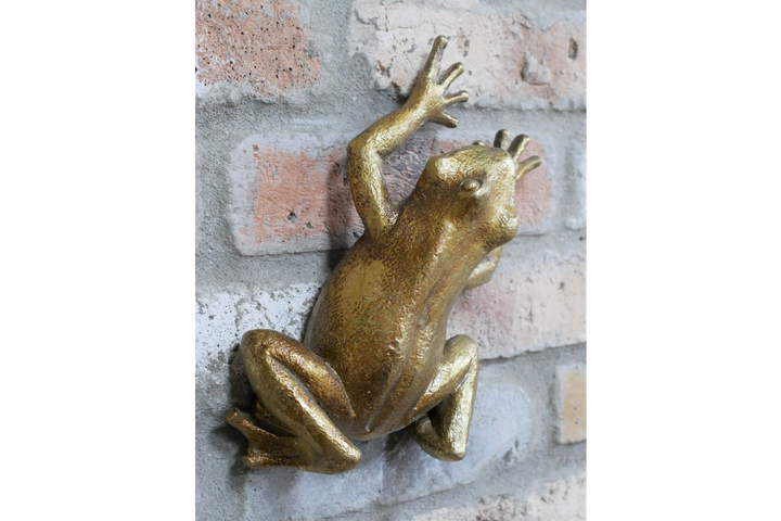 Elegant Gold Frog Wall Sculpture Decorative Resin Home Accent