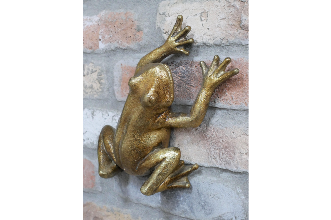 Elegant Gold Frog Wall Sculpture Decorative Resin Home Accent
