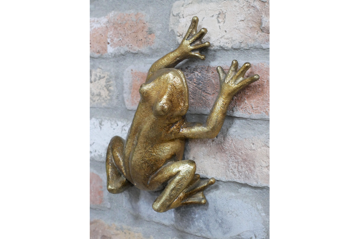 Elegant Gold Frog Wall Sculpture Decorative Resin Home Accent