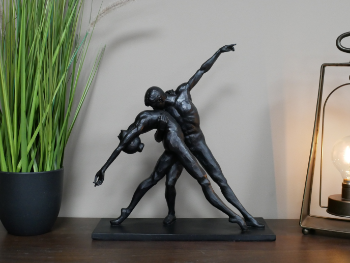 Elegant Dancing Couple Statue Ornament Romantic Figurine black made resin decor
