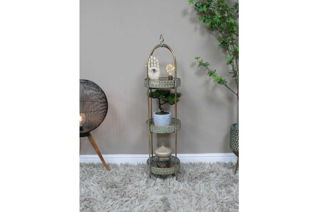 3 Tier Shelves | Decorative Metal Display Shelf for Home & Décor