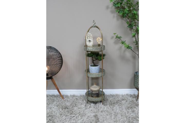 3 Tier Shelves | Decorative Metal Display Shelf for Home & Décor
