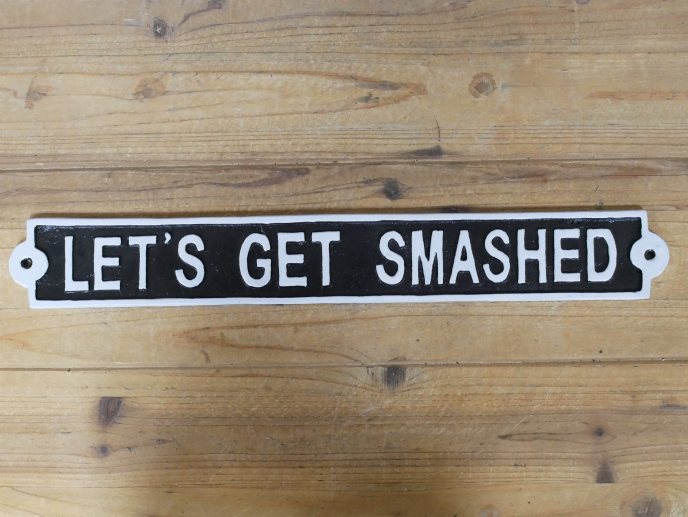 Black White Cast Iron Novelty Wall Sign Garden Bar Shed Man Cave Indoor Outdoor
