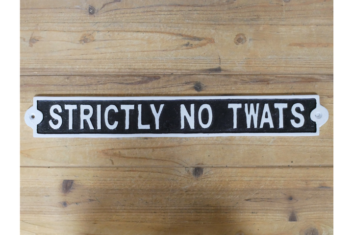Black White Cast Iron Novelty Wall Sign Garden Bar Shed Man Cave Indoor Outdoor