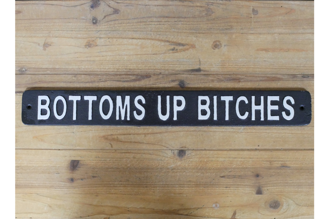 Quirky Cast Iron Novelty Sign Black White Funny rustic décor Wall Hanging