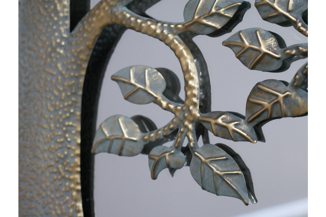 Tree Wall Decoration Metal Finish Candle Holder & mirror– Rustic metal Wall Art