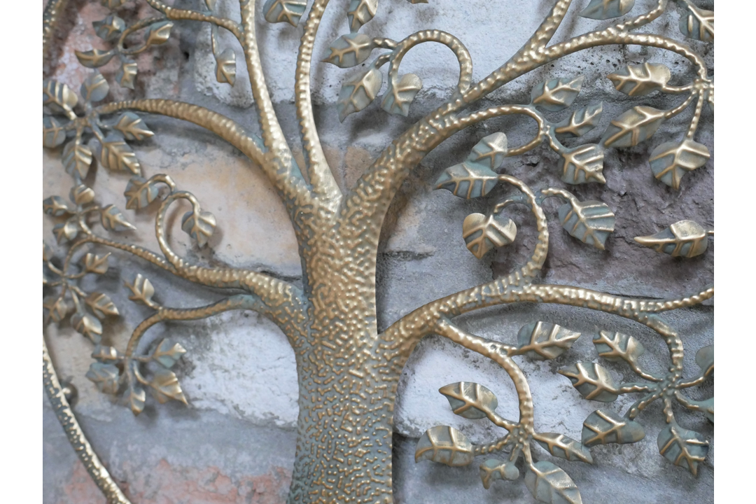 Tree Wall Decoration Metal Finish Candle Holder & mirror– Rustic metal Wall Art