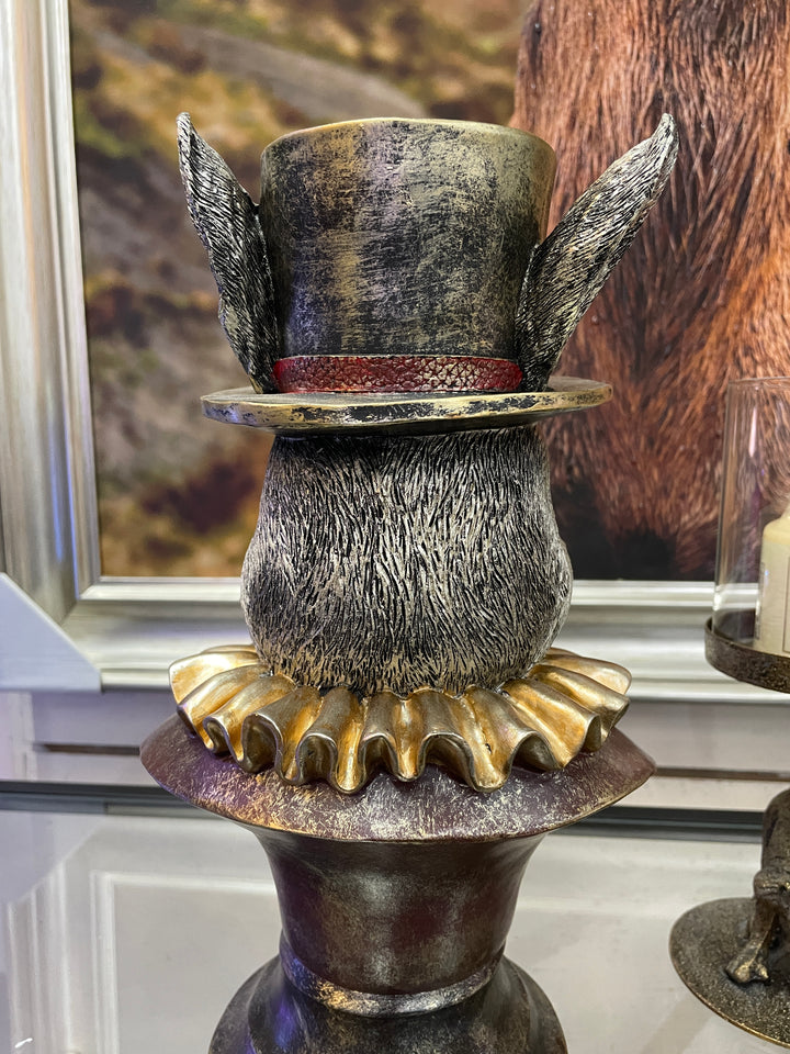 Gold Rabbit with Top Hat Ornament Decor