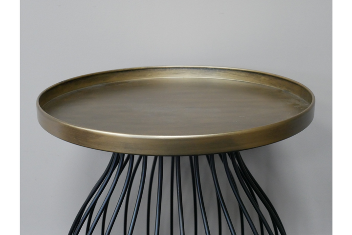 Black and Gold Metal Side Table Modern Accent End Table