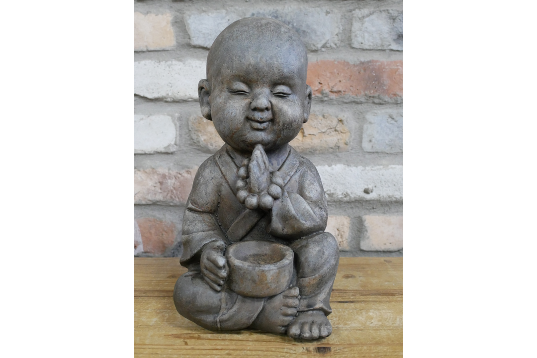Sitting Small Buddha Tealight Holder Resin–Decorative Candle Holder for Home & Office