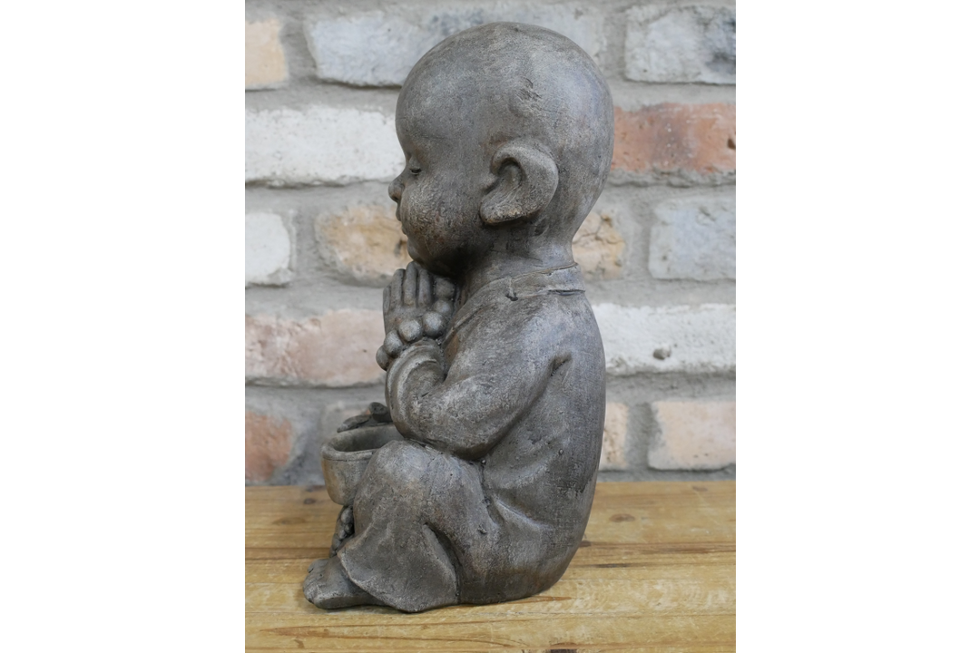 Sitting Small Buddha Tealight Holder Resin–Decorative Candle Holder for Home & Office