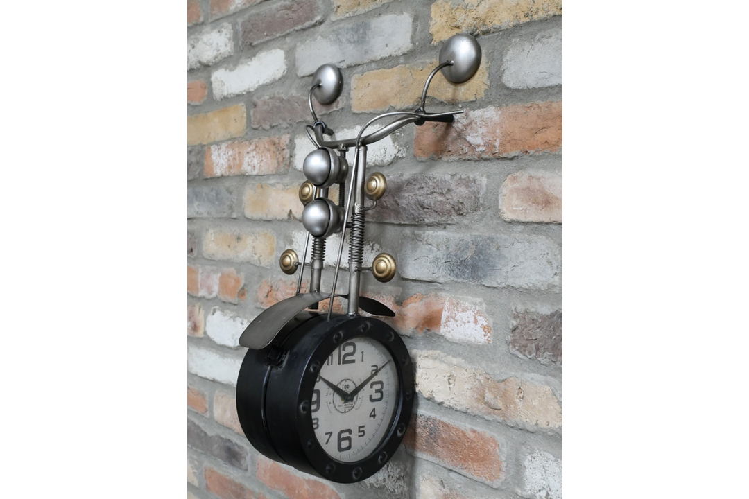 Motorbike Decorative Clock | Retro Motorcycle Style Wall & Table Timepiece