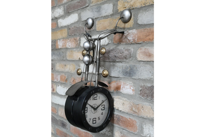 Motorbike Decorative Clock | Retro Motorcycle Style Wall & Table Timepiece