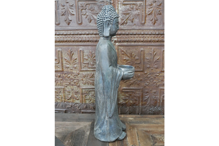 Large Standing Buddha Candle Holder Statue – MGO Meditation Home Décor Statement Sculpture