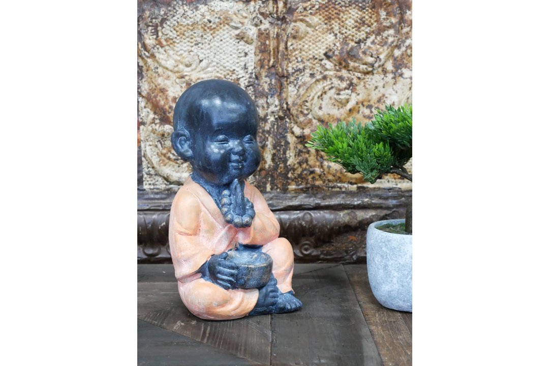 Sitting Small Buddha Tealight Holder Resin–Decorative Candle Holder for Home & Office