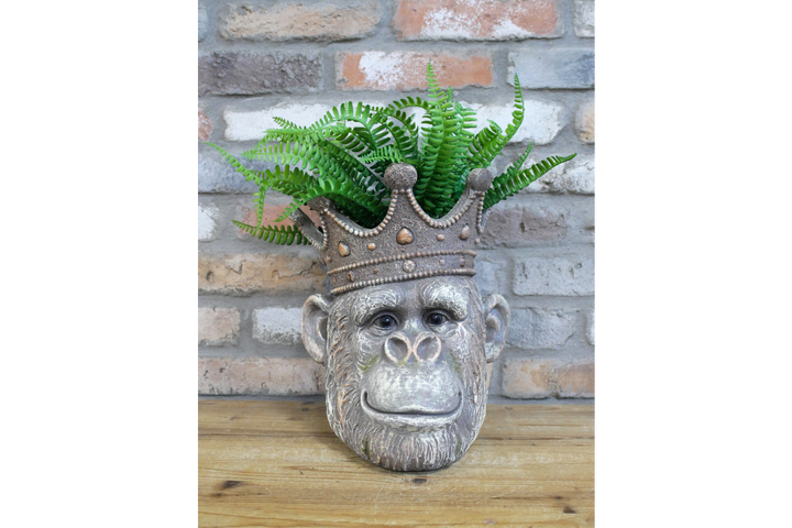 Lion & Monkey Head Resin Planter –  Decorative Plant Pot | Indoor Outdoor Statement Planter