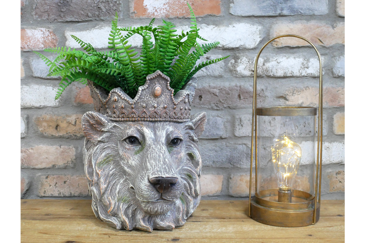 Lion & Monkey Head Resin Planter –  Decorative Plant Pot | Indoor Outdoor Statement Planter