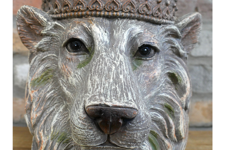 Lion & Monkey Head Resin Planter –  Decorative Plant Pot | Indoor Outdoor Statement Planter