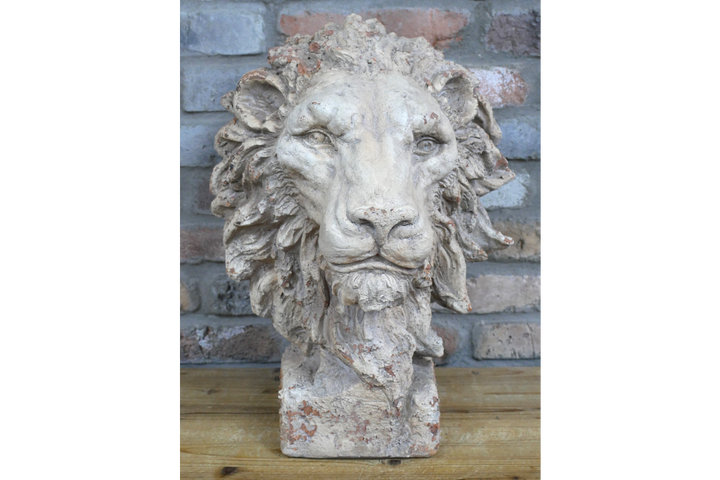 Lion Head Wall Art Sculpture – Realistic Animal Decor for Home & Garden