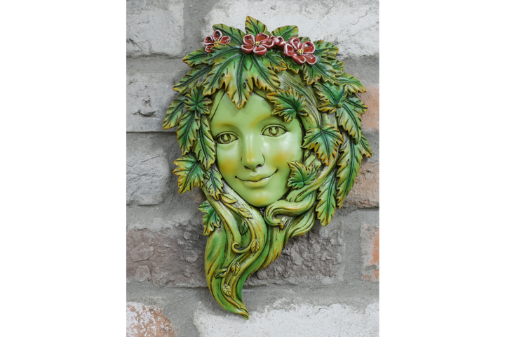 Tree Man & Woman  Wall Decoration – Rustic Outdoor Garden Wall Art | Tree Spirit Face Wall Plaque | Indoor & Outdoor Decorative Hanging Ornament