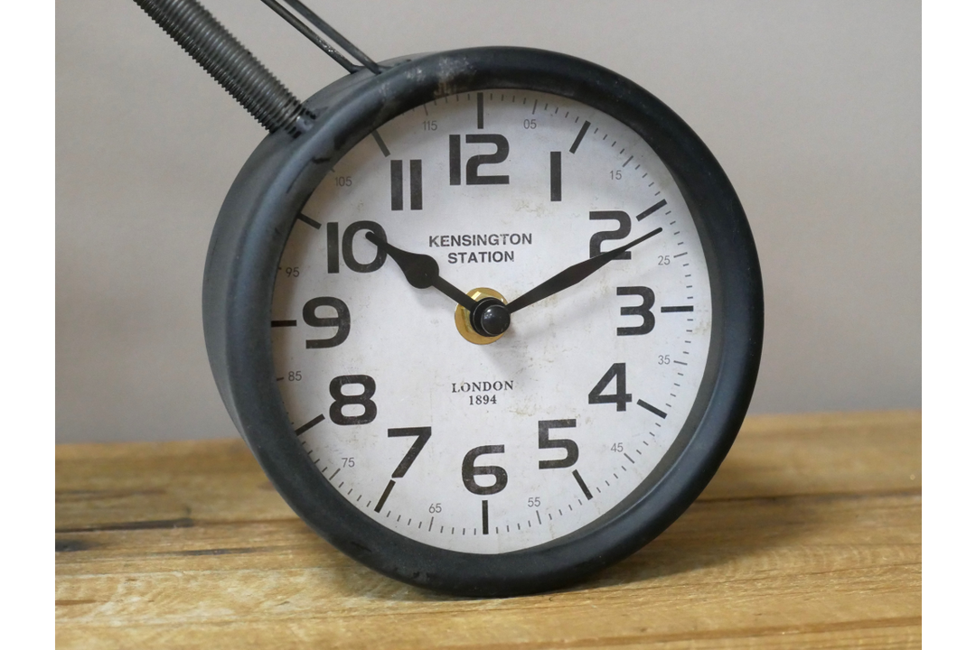 Black Motorbike Clock Made of Metal Detailed Bike Design