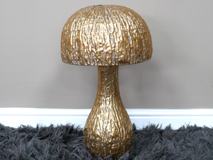 Gold Metal Mushroom Statue Ornamental Home Décor ornate free standing Sculpture