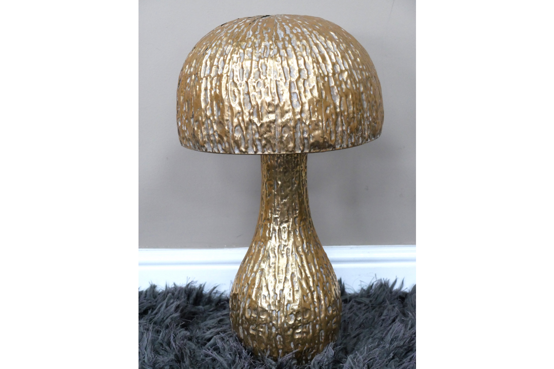Gold Metal Mushroom Statue Ornamental Home Décor ornate free standing Sculpture