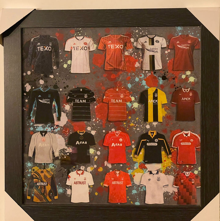 Aberdeen FC FootBall Black frame Team miniature T-shirts stripe wall picture fitment