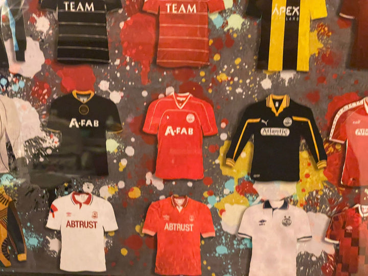 Aberdeen FC FootBall Black frame Team miniature T-shirts stripe wall picture fitment