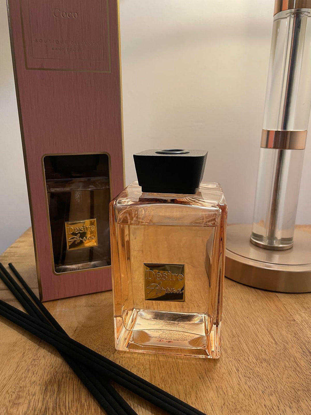 DESIRE AROMA Fragrance 500ML Luxury Lush Reed Diffuser Glass Bottle black reeds
