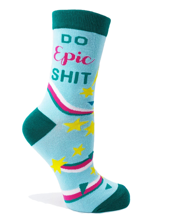 Blue & pink-funny cheeky novelty crew socks for women size 5-10 rude/humuor