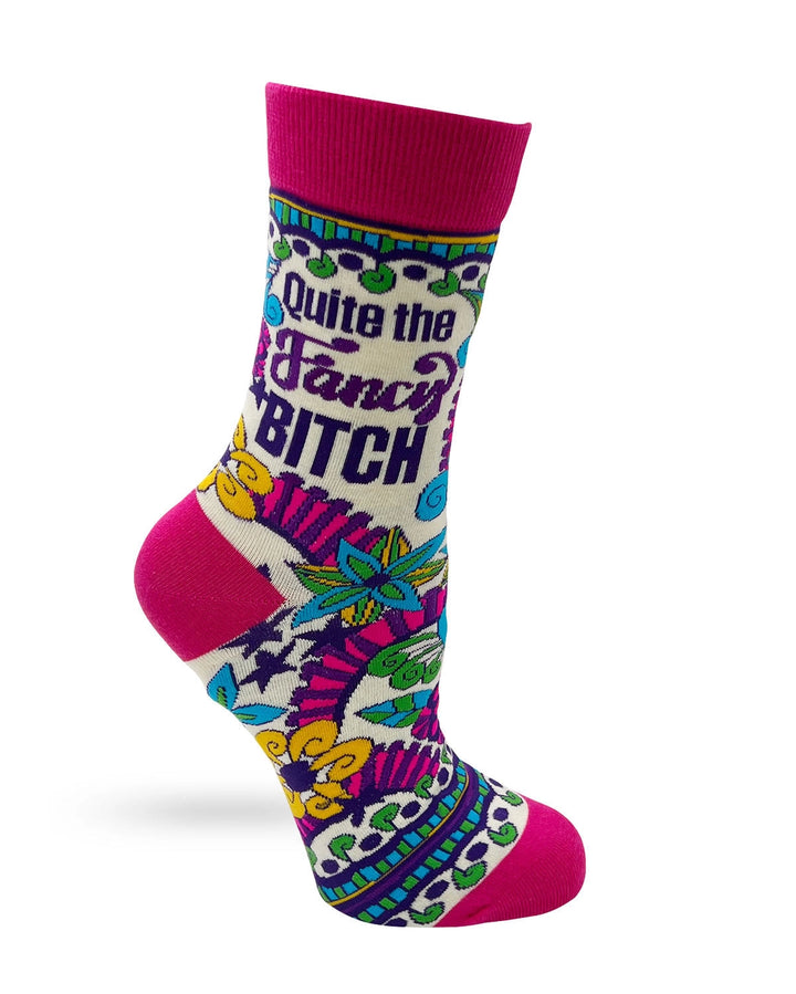Blue & pink-funny cheeky novelty crew socks for women size 5-10 rude/humuor